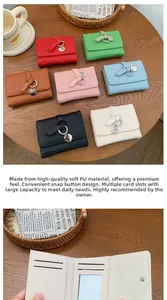 Detail view of colorful PU leather wallets with litchi texture and card slots