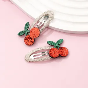 Fermagli per Capelli Bambini Cartone Animato Ricamo Coniglio Ciliegia Frutta Paillette Albero di Natale Cervo Accessori Capelli Ragazza