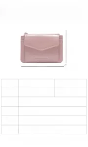 Détails du mini portefeuille en similicuir rose avec fentes pour cartes et billets