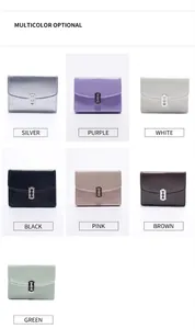 Carteras cortas de cuero con hebilla metálica en siete colores diferentes