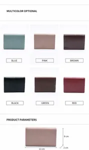 Vista dettagliata dei portacarte in pelle multicolore in sei eleganti tonalità opache
