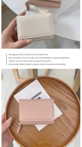 Portafogli a tre ante in pelle martellata crema e rosa antico con cerniere in metallo fine