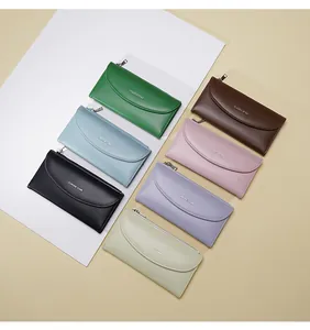 Portafogli lunghi Classic Star in pelle PU per donna in sette colori con cerniera