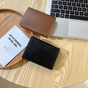 Portefeuilles courts en cuir noir et marron avec fentes pour cartes et grande capacité