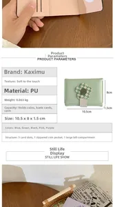 Detailed view of the cute short PU leather wallet interior structure and card slots
