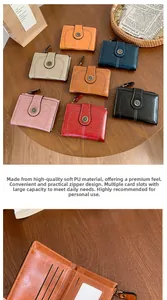 Dettaglio del portafoglio vintage in PU con slot per carte e varie opzioni di colore