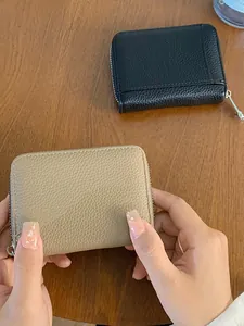 Mini Portafoglio Corto da Donna in Pelle PU Portamonete Chiusura a Cerniera Porta Carte Portatile Piccolo Portafoglio per Uso Quotidiano