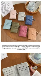 Close-up of multi-card slots and zippered compartment in a matte PU leather wallet