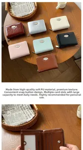 Portafoglio corto in pelle PU con molteplici scomparti per carte e vari colori