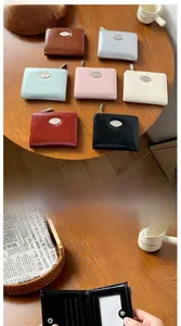 Interior detail of a fold-over envelope wallet showing card slots and currency layers