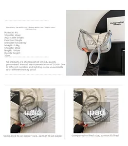 Detailed size specifications of silver faux crocodile leather heart bag with measurements