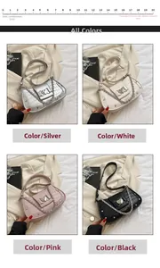 Detail of crocodile pattern underarm bags with heart buckle and metal chain strap