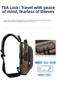 Détail du cadenas de sécurité TSA et de la fente de fermeture du sac de moto