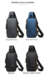 Sacs à bandoulière pour moto avec serrure à combinaison antivol et port USB