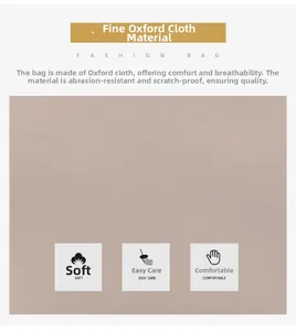 Detail of durable beige Oxford fabric texture for 15.6 inch laptop bag showing premium weave