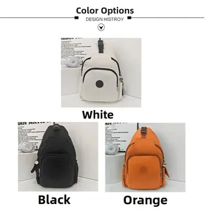 Borse a tracolla versatili in nylon in tre opzioni di colore: bianco, nero e arancione