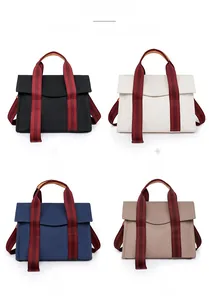 Collage of four large canvas tote bags in black, white, blue, and khaki colors