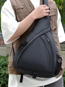 Triangle Nylon Chest Bag Large Capacity Waterproof Crossbody Shoulder Sling Pack For Sport Outdoor Casual Travel Water Drop Bag