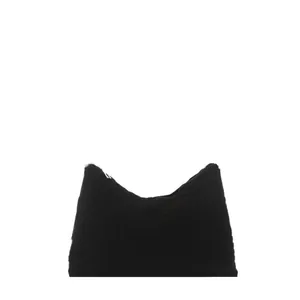 Borsa tote nera lavorata a maglia con orecchie di gatto e motivo strutturato per donna