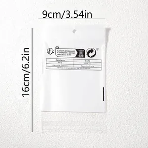 Bolsa de PP ecológica de 9x16cm con símbolos de reciclaje y detalle de agujero colgante