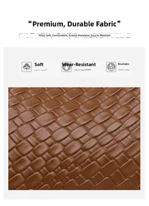 Détail de la texture en cuir tressé marron foncé avec surface souple et résistante aux rayures