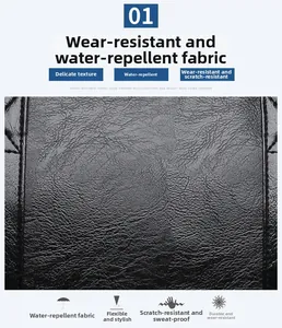 Primer plano de cuero de vaca negro impermeable con textura granulada y antirrayas
