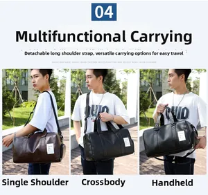 Bolso de viaje de cuero PU llevado a mano, al hombro y cruzado para deporte y yoga
