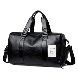 Sac de Voyage Grand en Cuir PU Imperméable Sac de Sport Avec Compartiment à Chaussures Pour Gym Et Week-end