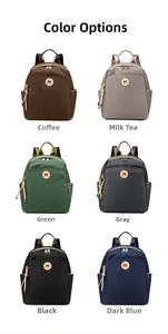 Six different colors of high-capacity oxford fabric backpacks with circular M logos