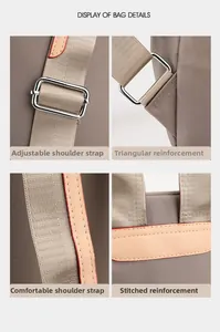 Detalle de correas ajustables, refuerzo triangular y costuras finas en la mochila de mujer