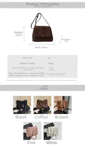 Detailed view of vintage PU messenger bag with dimensions 30x23x9cm and weight 0.39kg