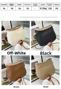 Tableau des tailles montrant dimensions et couleurs pour sac seau femme en cuir PU
