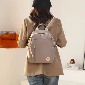Mochila de Nailon para Mujer Minimalista Hidrófuga Bolsa de Viaje Ligera Casual Moda Mochila Escolar para Mujeres con Bolsillos
