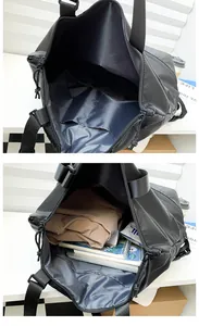 Innenansicht des großen wasserdichten Nylon-Rucksacks mit Mehrfachtaschen-Organizer