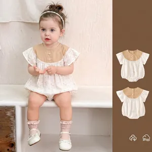 Baby Girl Summer Cotton Romper Floral Rabbit Print Fly Sleeve Bodysuit Cute Newborn Infant Jumpsuit Clothes