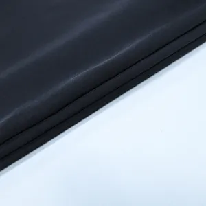 Detailed view of premium black textile fabric with fine texture and subtle luster