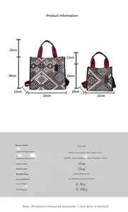 Tabella taglie borsa tote in tela con dimensioni per modelli grandi e piccoli e tracolla