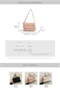 Tableau détaillé montrant les dimensions, le poids et les options de couleur du sac à nœud