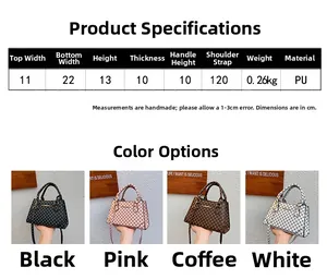 Detailed size chart and dimensions for the minimalist PU leather vintage shoulder bag