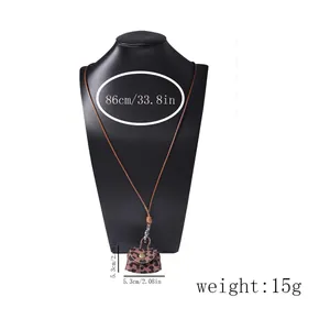 Detailed size specifications for leopard print mini bag necklace pendant with dimensions