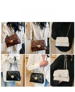 Classic quilted chain bag in various colors shown on model for style and size reference