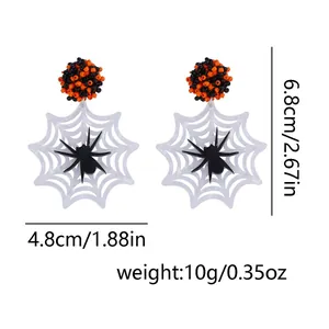 Détail de boucles d'oreilles gothiques d'Halloween avec dimensions et poids précis