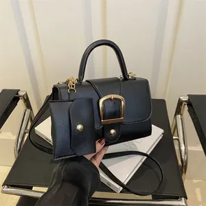 Vrouwen Mode PU Leer Kleine Vierkante Tas Crossbody Schoudertas Handtas Grote Gouden Gesp Lychee Textuur Hoofdtas Mini Zakje