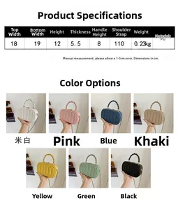 Tableau des tailles et options de couleurs pour sac à main matelassé en cuir synthétique