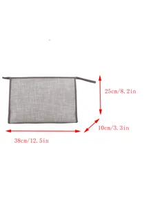 Guide des dimensions détaillées pour mallette de bureau en toile grise 38x25x10cm