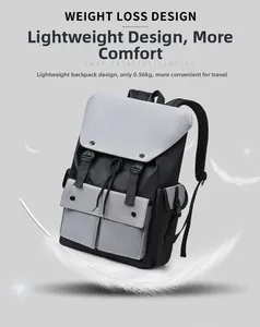 Ultralight nylon laptop backpack weighing only 0.56kg with padded breathable straps