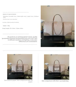 Detailed view of large canvas tote bag showing dimensions and spacious interior capacity