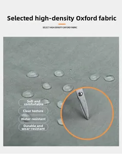 Water-resistant and durable Oxford fabric detail with a close-up on the scratch-proof texture