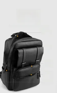 Detail view of business backpack compartments for 15.6 inch laptop and A4 magazines