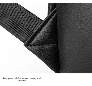 Close-up of the triangular reinforced stitching for durable backpack shoulder straps